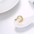 【Aphrodite 愛芙晶鑽】璀璨星月珍珠造型戒指(黃金色)