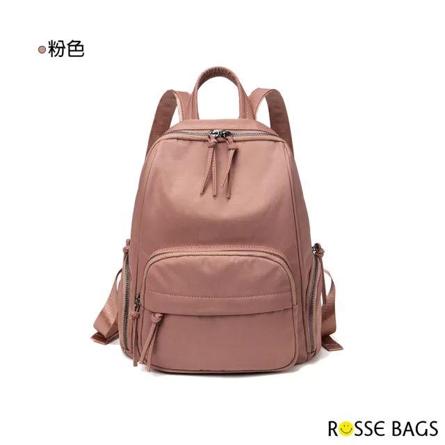【Rosse Bags】新款簡約防盜大容量牛津布雙肩後背包(現+預  粉色 / 灰色 / 黑色)