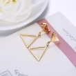 【Aphrodite 愛芙晶鑽】個性歐美三角幾何拼接耳環(黃金色)