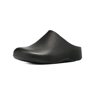 【FitFlop】Shuv Leather 經典舒適木屐鞋穆勒鞋-女(黑色)