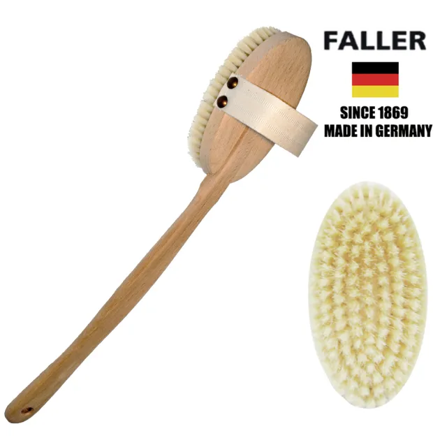 【FALLER 芙樂】德國製深層白豚鬃筋膜放鬆按摩刷可拆式(乾刷/沐浴按摩美容/雙11)