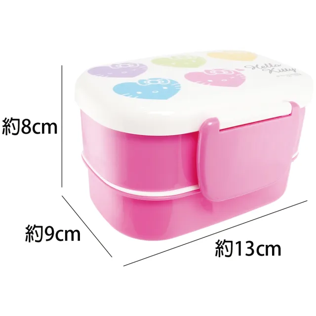 【TDL】HELLO KITTY日本製雙層便當盒餐盒愛心款 978785(平輸品)