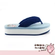 【Paidal】卡娜赫拉的小動物 夏日水手日系類木屐厚底拖鞋(藍色)