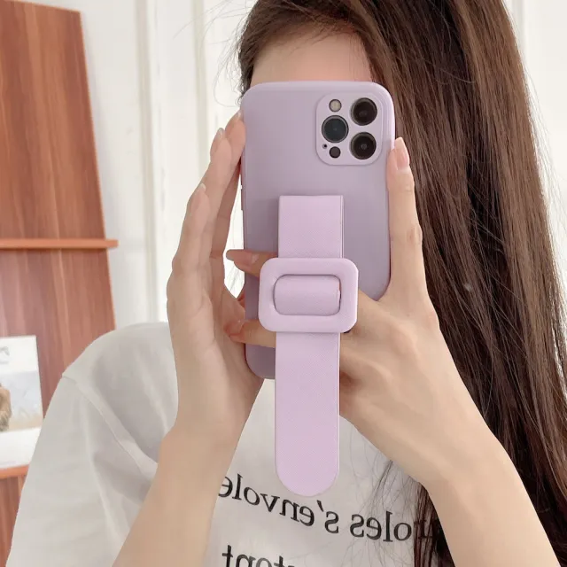 【LOYALTY】iPhoneX/XS/12/12Pro/12ProMax復古寬扣腕帶支架手機殼 2色