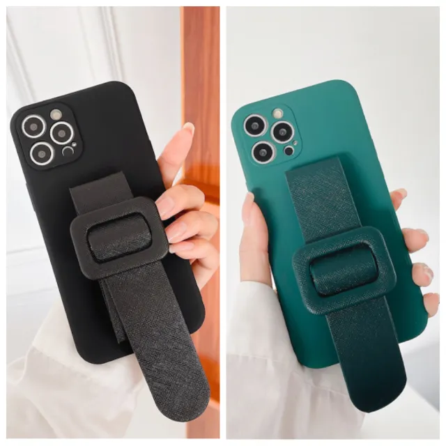 【LOYALTY】iPhoneX/XS/12/12Pro/12ProMax復古寬扣腕帶支架手機殼 2色