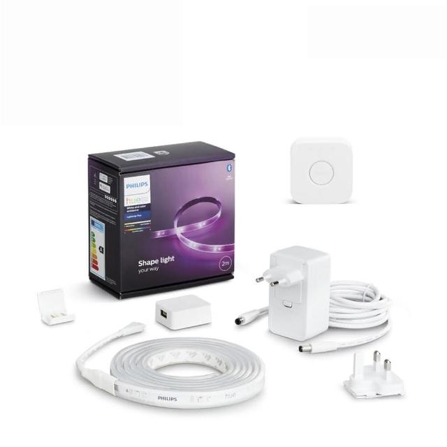 【Philips 飛利浦】Hue 智慧照明 橋接器+2M 藍牙燈帶 超值組(支援HomeKit/Google系統 PH012+PH008)