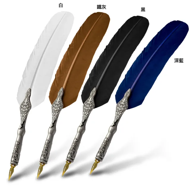 【Manufactus】義大利進口黑色羽毛沾水筆(羽毛沾水筆禮盒)