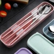 【PS Mall】彩色烤漆餐具兩件組 不銹鋼餐具組 環保餐具 湯匙 筷子(J3002)