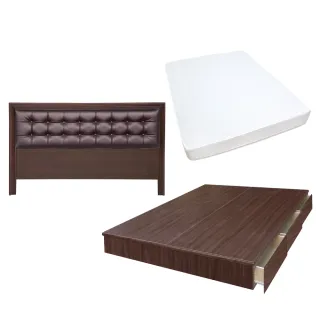 【顛覆設計】房間三件組 皮面床頭片+抽屜床+獨立筒(單大3.5尺)