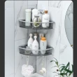 【MGSHOP】無痕貼壁掛式浴室置物架(三角形款/一入)