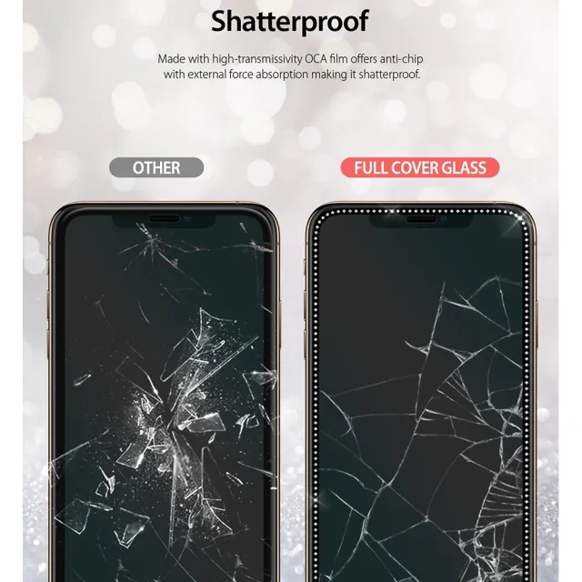 【Ringke】iPhone 11 Pro / Xs / X 5.8吋 ID Glass 滿版強化玻璃螢幕保護貼(Rearth 保貼；珠寶飾邊版)