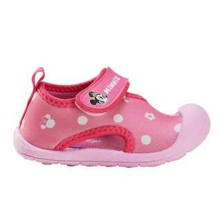 【Disney 迪士尼】迪士尼童鞋 米妮 牛皮烙印質感飾釦豆豆鞋-粉(MIT台灣在地工廠製造)