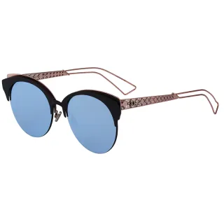 【Dior 迪奧】水銀面 太陽眼鏡(黑+玫瑰金)
