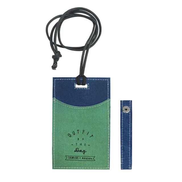 【COSMICOS】MIIIA紙上穿搭-多功能證件套票卡夾行李吊牌零錢包套繩組(手繪插畫家風格/台灣製造/環保材質)