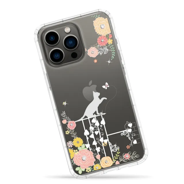 【Meteor】iPhone 13 Pro Max 6.7吋 奧地利彩鑽空壓防摔手機殼(貓咪戀曲)