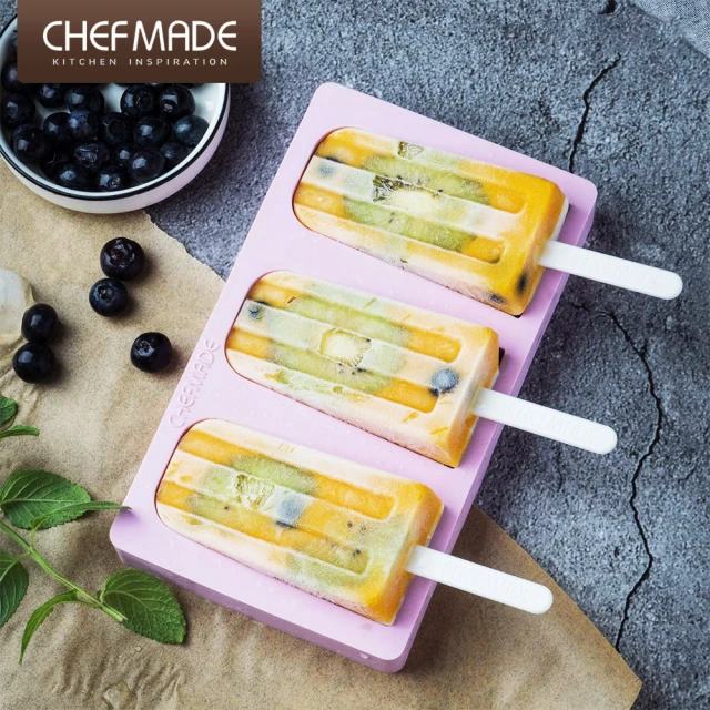 【美國Chefmade】食品級矽膠 夏日冰棒 三連冰棒 製冰盒(CM036)