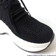 【ClayDerman】潮流針織異材質拼接氣墊內增高休閒鞋-黑色(9367207-99)