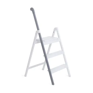 【Hasegawa 長谷川】Handle Step系列 居家質感扶手鋁梯/可當椅子 日本設計 特製鋁輕量好收納(SS-3GR 灰色)