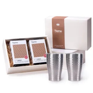 【Tiamo】對杯禮盒 - 陶瓷塗層真空保溫錘紋杯 360ml(HJ1114)