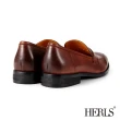 【HERLS】男鞋系列-全真皮經典擦色便仕樂福鞋(棕色)