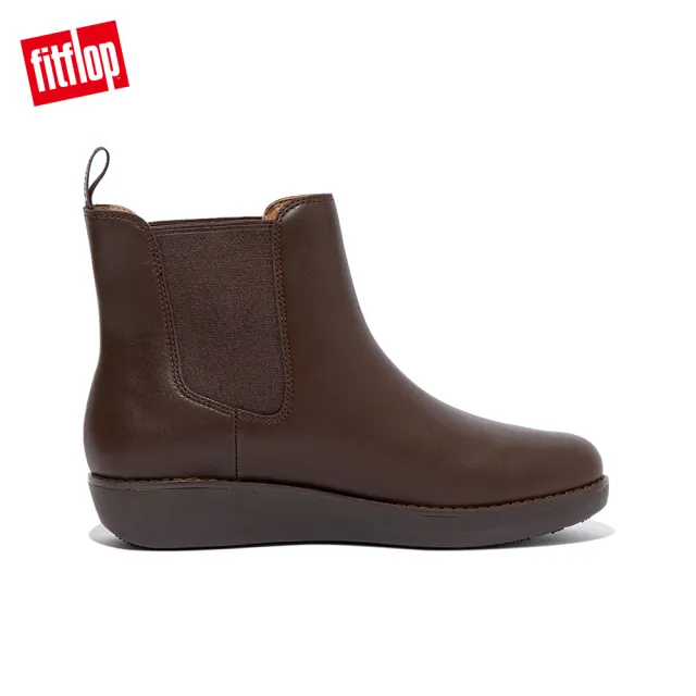 【FitFlop】SUMI LEATHER CHELSEA BOOTS 簡約造型裸靴-女(巧克力棕)