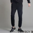 【PLAYBOY】側邊色塊LOGO運動褲(黑色)