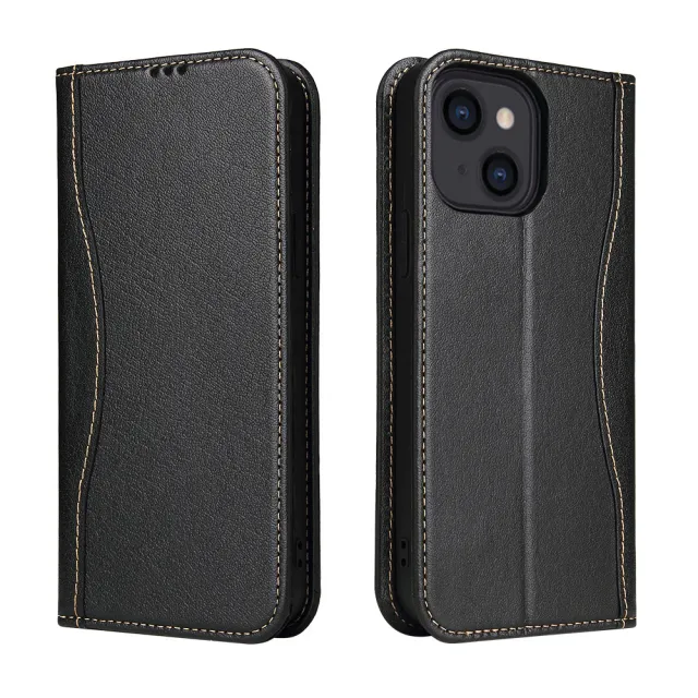 【Fierre Shann】iPhone 13 mini 5.4吋 磁吸側掀新西槍系列手工真皮皮套