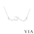 【VIA】白鋼項鍊 波浪項鍊 線條項鍊/個性波浪線條造型白鋼項鍊(鋼色)