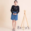 【betty’s 貝蒂思】後拉鍊腰帶牛仔短裙(淺牛仔藍)