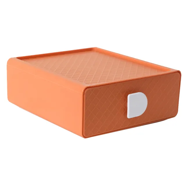 【E.City】可疊加菱紋桌上型抽屜收納盒