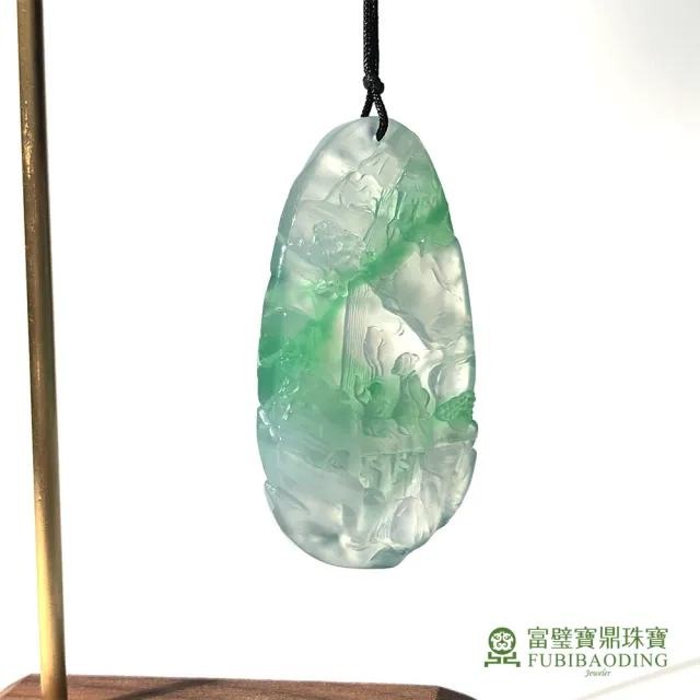 【Fubibaoding jeweler 富璧寶鼎珠寶】玻璃種綠絲翡翠牌 天然A貨(玻璃種 A貨 翡翠)