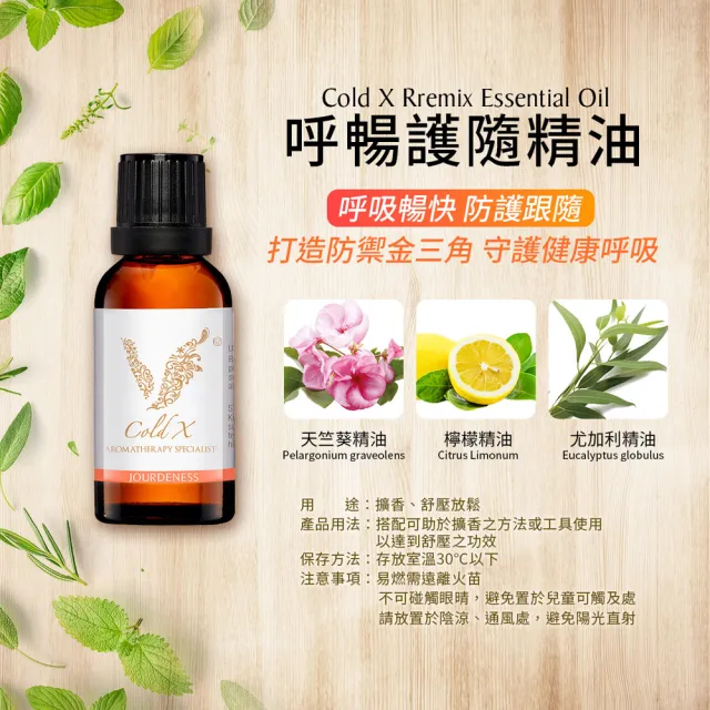 【JOURDENESS 佐登妮絲】呼暢護隨精油30ml(防禦精油)