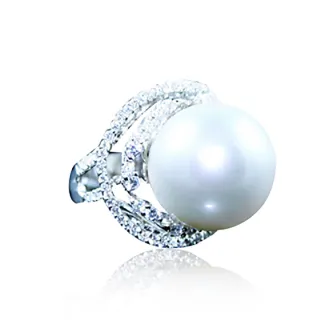蕾帝兒名品-姿態純白深海貝珠戒指