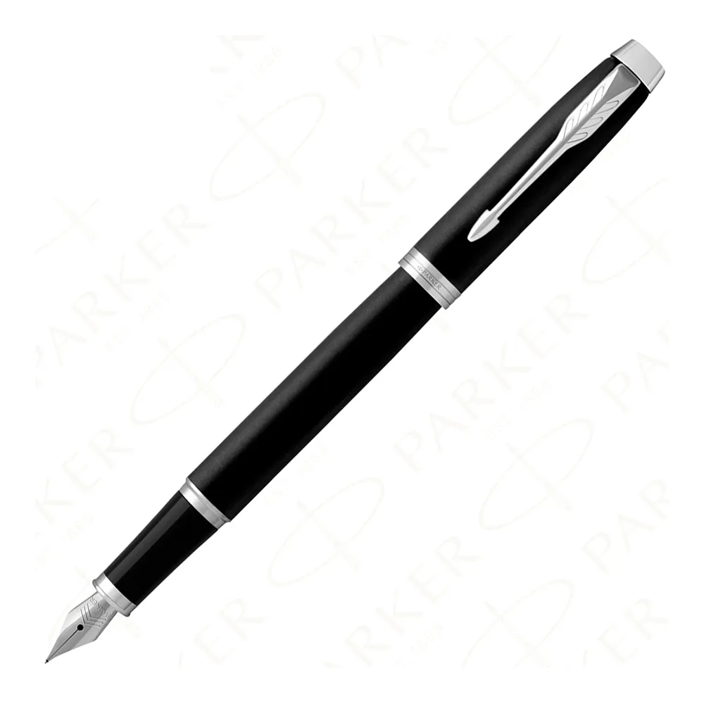 【PARKER】派克 新IM 經典霧黑白夾 F尖鋼筆  買鋼筆送卡式墨水管