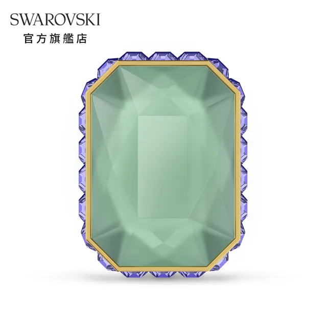 【SWAROVSKI 官方直營】ORBITA 淡金色漸層水晶單顆八角形耳環(Collection I)