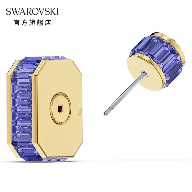 【SWAROVSKI 官方直營】ORBITA 淡金色漸層水晶單顆八角形耳環(Collection I)