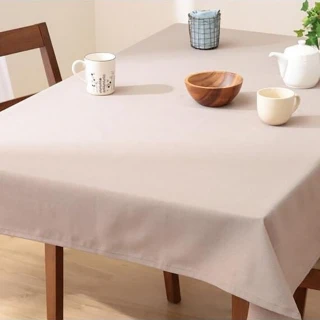 【NITORI 宜得利家居】撥水加工 桌布 PLAIN BR 130×220 褐色(桌布 防潑水)