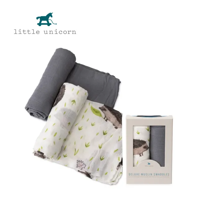 【Little Unicorn】竹纖維紗布巾兩入組(多色可選 手繪風格 包巾)
