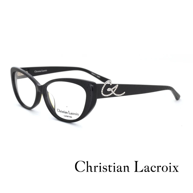 Christian Lacroix 法式鑽石草寫CL波特點點風光學眼鏡(黑 - CL1014-001)