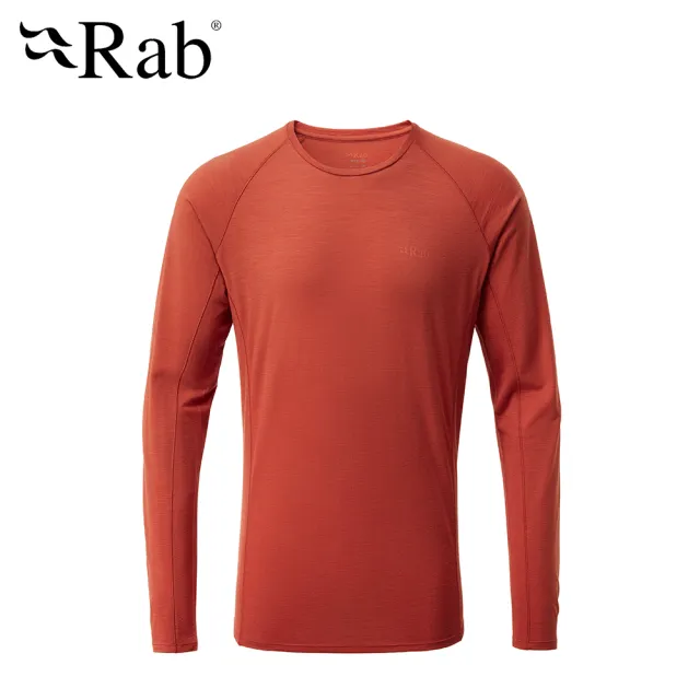 【RAB】Forge LS Tee 長袖羊毛透氣排汗衣 男款 紅土 #QBU85