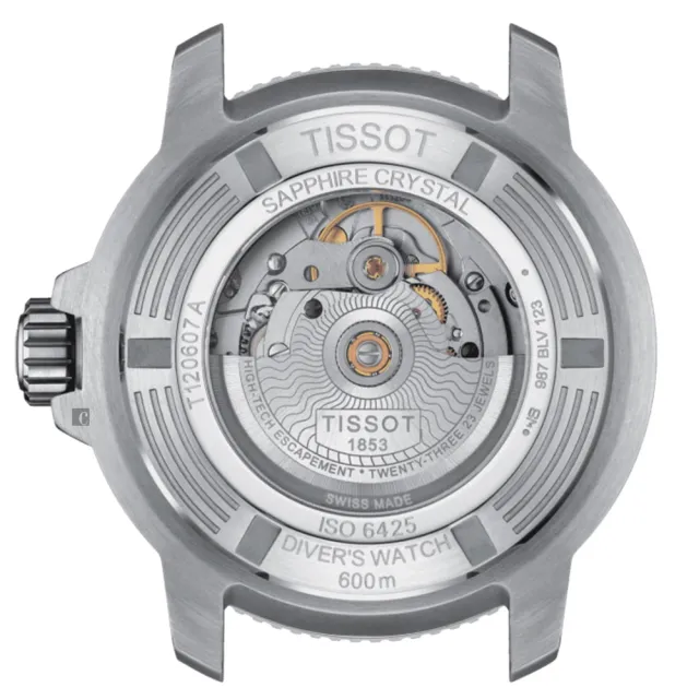 【TISSOT 天梭】SEASTAR 2000 海星系列 600米潛水機械錶 畢業禮物(T1206071104101)