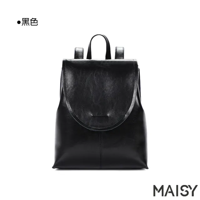 【MAISY】復古時尚真皮雙肩後背包(真皮包包 現+預  棕色 / 咖啡色 / 酒紅色 / 黑色)