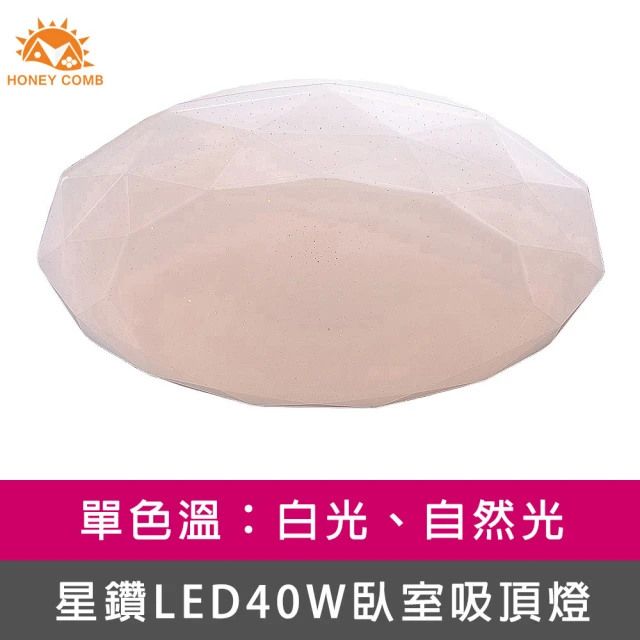 【Honey Comb】星鑽LED40W單色溫臥室吸頂燈、白光、自然光兩種色溫(V3940W V3940N)