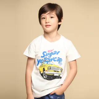 【Azio Kids 美國派】男童  上衣 英文字母黃色汽車印花短袖上衣T恤(共2色)