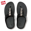 【FitFlop】FINO CRYSTAL LOCK TOE-POST SANDALS 寶石裝飾夾腳涼鞋-女(靓黑色)
