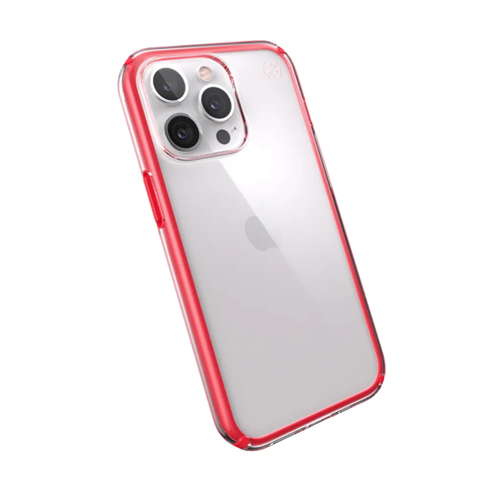 【Speck】iPhone 13 Pro 6.1” Presidio Perfect-Clear Geo 透明抗菌4米防摔保護殼 紅框(iPhone 13 保護殼)