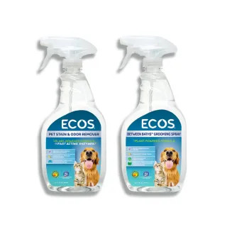 【ECOS】天然寵物身體除臭清潔噴霧+寵物環境清潔除臭噴霧(毛孩日常清潔萬用2入組)