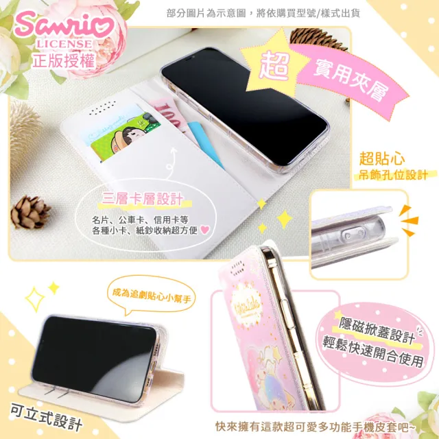 【SANRIO 三麗鷗】SONY Xperia 1 III 5G 夢幻系列彩繪可站立皮套(美樂蒂)