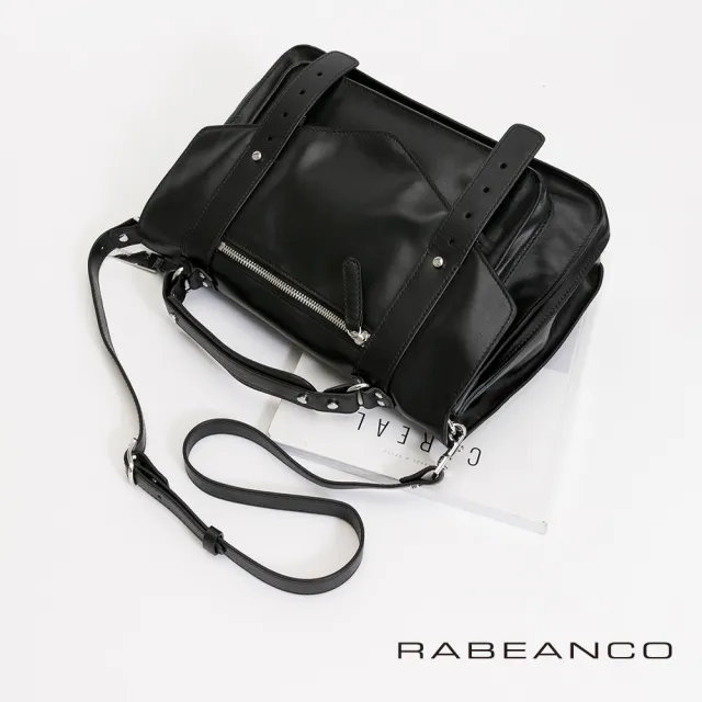 【RABEANCO】Modern現代美學系列雙飾帶包-小(黑色)