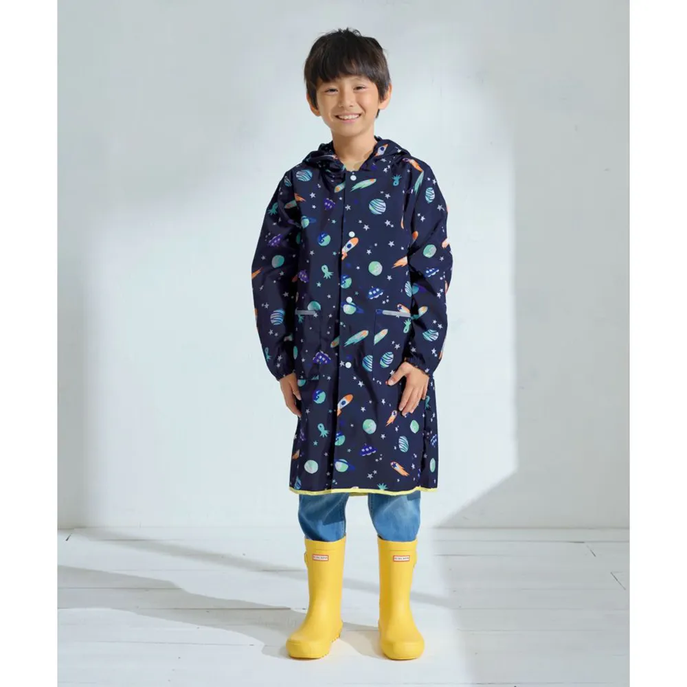 【w.p.c】空氣感兒童雨衣/超輕量防水風衣 附收納袋(太空探險M)